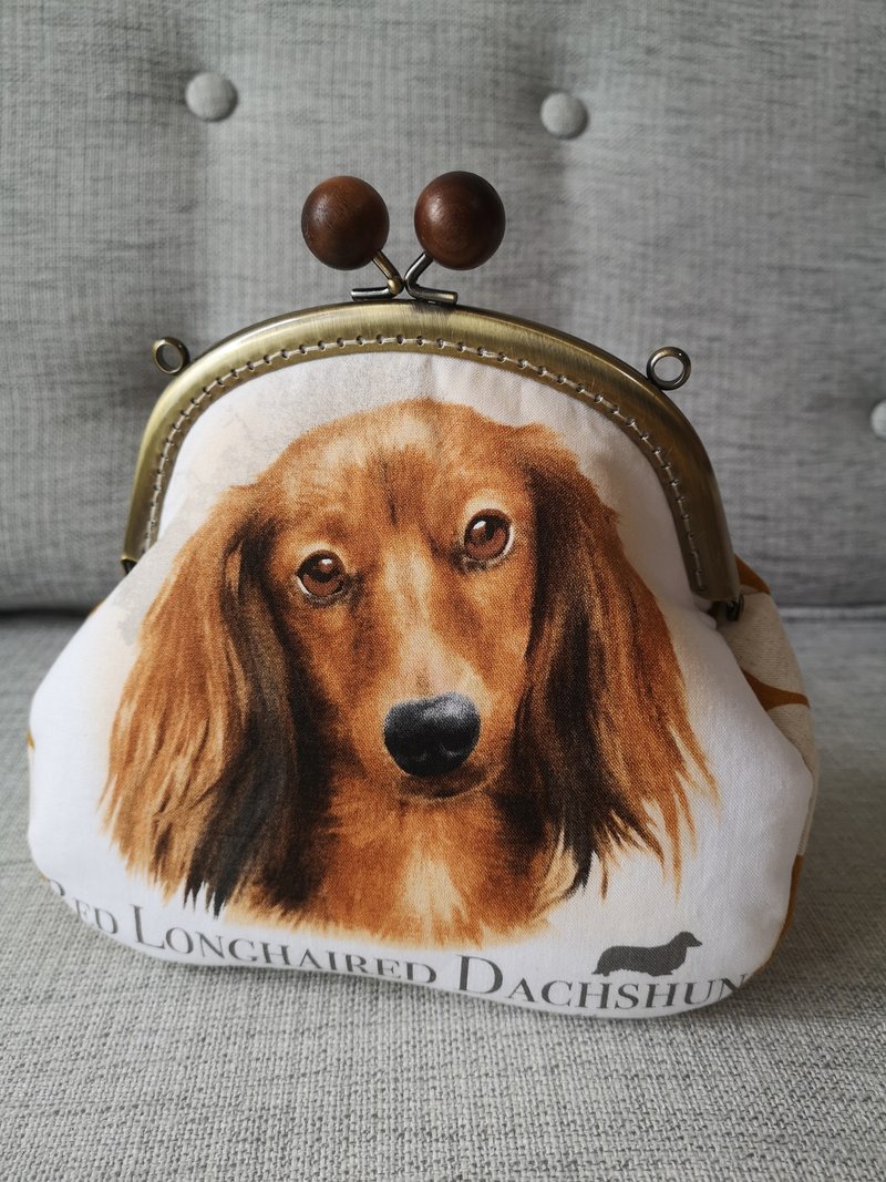 只此一个【萌宠出街】dachshund 腊肠犬布艺口金化妆包/斜背袋 - 化妆包/杂物包 - 棉 