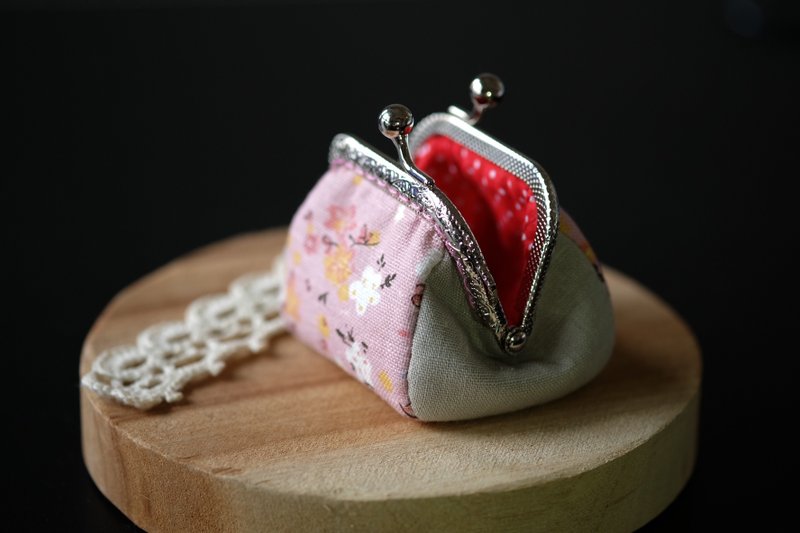 CaCa Crafts | 迷你花布口金包 - 零钱包 - 棉．麻 