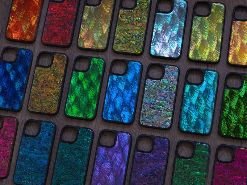 天然贝壳 手工滴胶手机壳 彩色的定制礼物 珍珠母贝 鲍鱼贝壳 - 手机壳/手机套 - 贝壳 多色