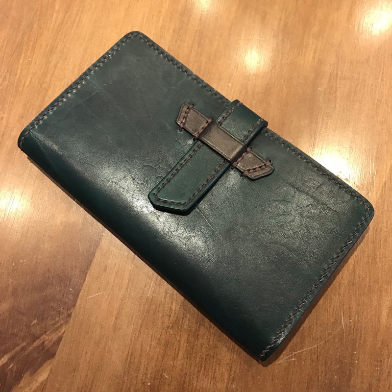 纯手工制作手工染色皮革长夹附零钱包 - 皮夹/钱包 - 真皮 多色