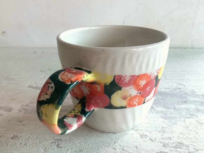 花彩腰带咖啡杯_陶器马克杯 - 咖啡杯/马克杯 - 瓷 白色