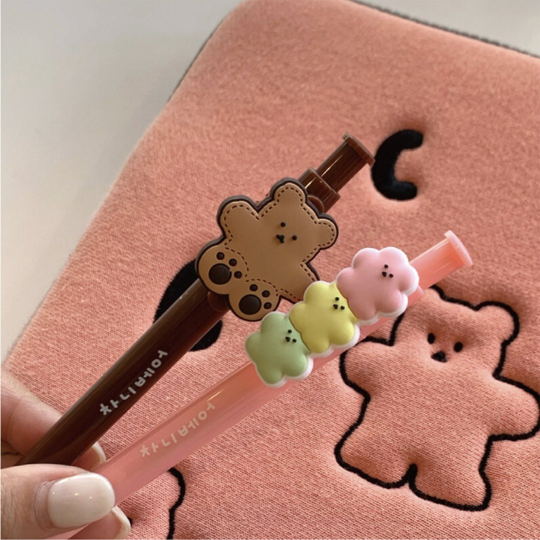 韩国文创 Chanibear 简约墨水笔 (2款) 触感滑顺的设计墨水笔 - 圆珠笔/中性笔 - 塑料 黑色