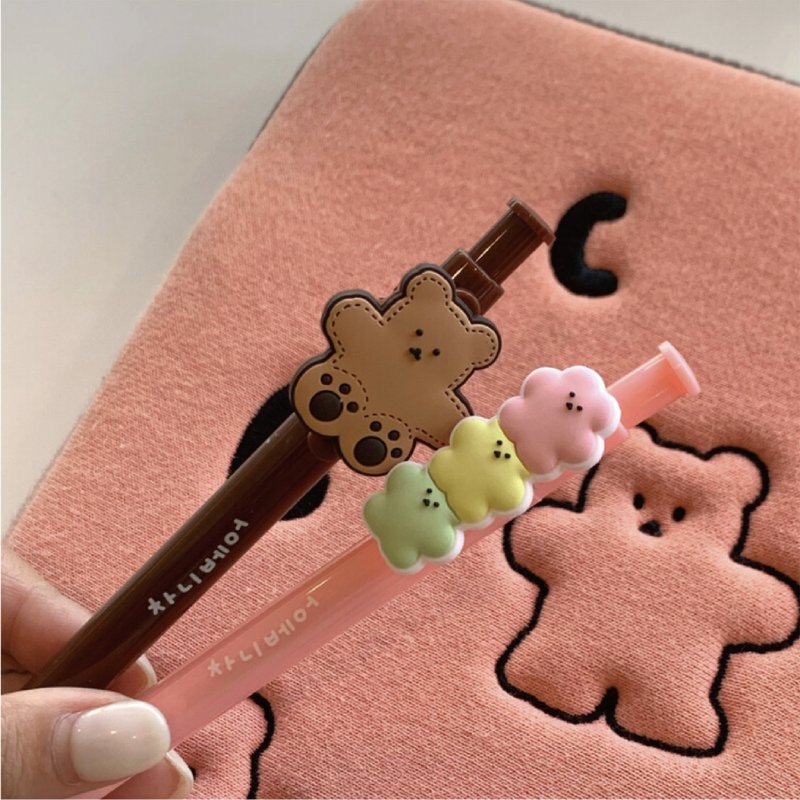 韩国文创 Chanibear jellpen (2type) 柔软的圆珠笔 - 圆珠笔/中性笔 - 塑料 黑色