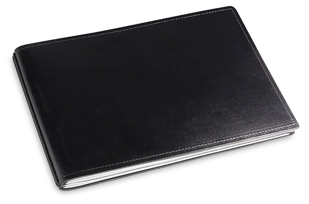 【横式拆换 】类 A5│22.5 x 15.7 x 1.8 cm│超弹绳│x17 - 文件夹/资料夹 - 真皮 黑色