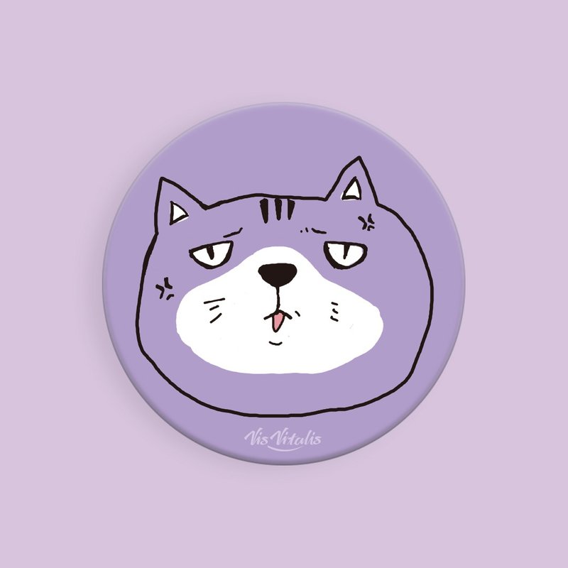 猫怒怒  / 插画圆形吸水杯垫 / 交换礼物 - 杯垫 - 其他材质 紫色