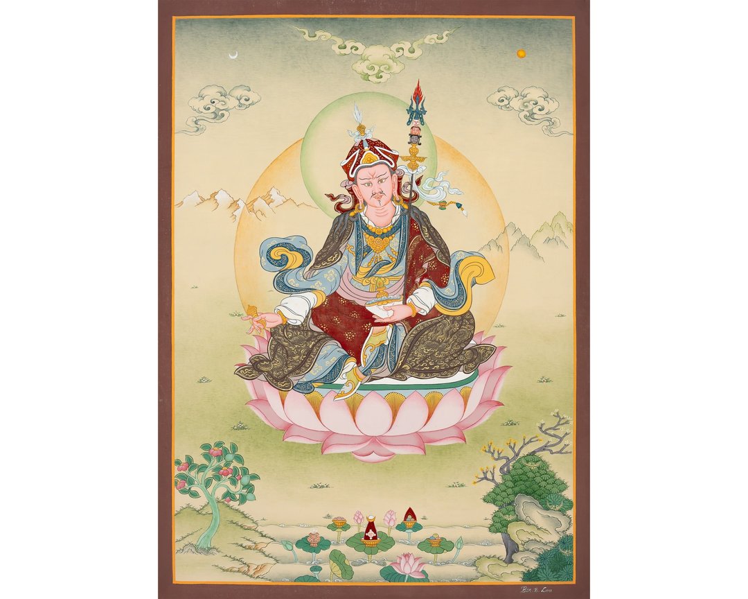 手工制作的觉悟 莲花生大师唐卡 - 插画/绘画/写字 - 其他材质 