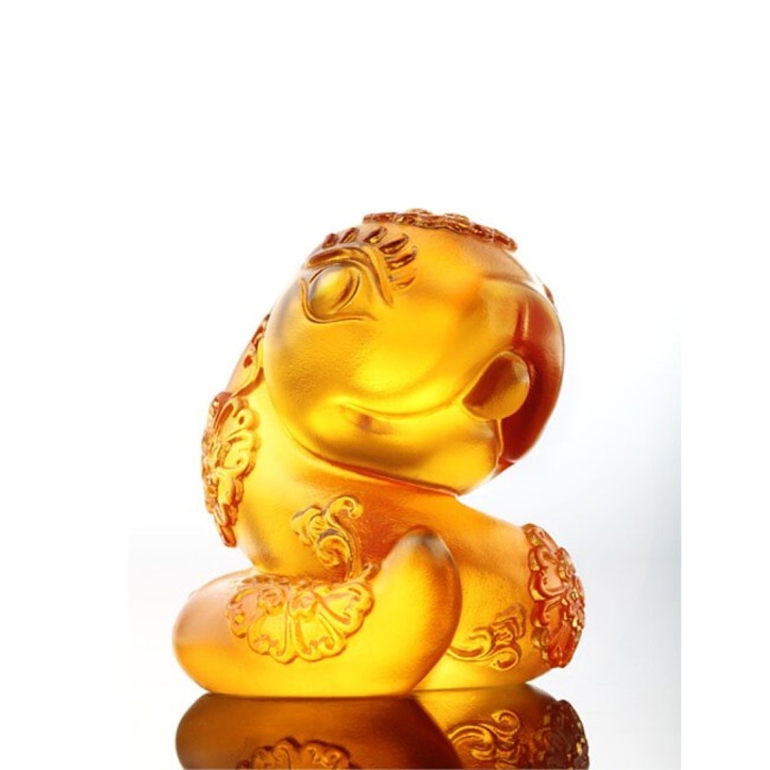 LIULI  12生肖花灿灿娃娃 弯弯 (蛇) - 摆饰 - 琉璃 蓝色