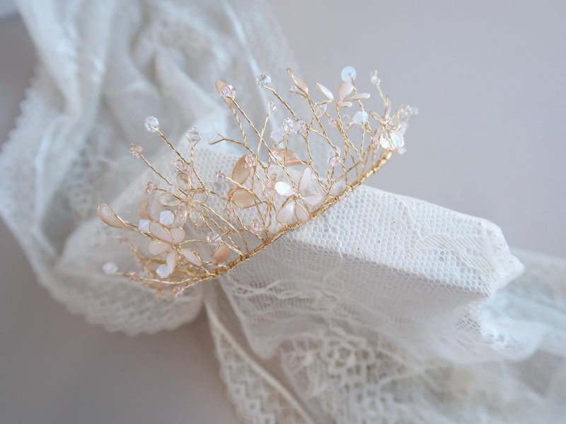 小公主 花冠 - 手作新娘 发饰 新娘头饰/闺蜜 伴娘 小皇冠 - 发饰 - 树脂 白色