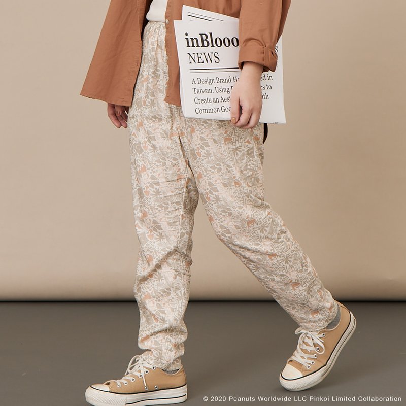 大人休闲长裤/限定花色/印花乐xPeanuts - 丛林游戏 - 亲子装 - 其他人造纤维 卡其色