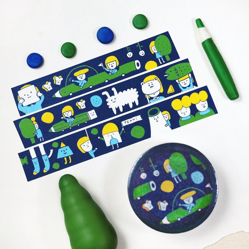 夜晚 / 右手超人纸胶带#4 - 纸胶带 - 纸 蓝色