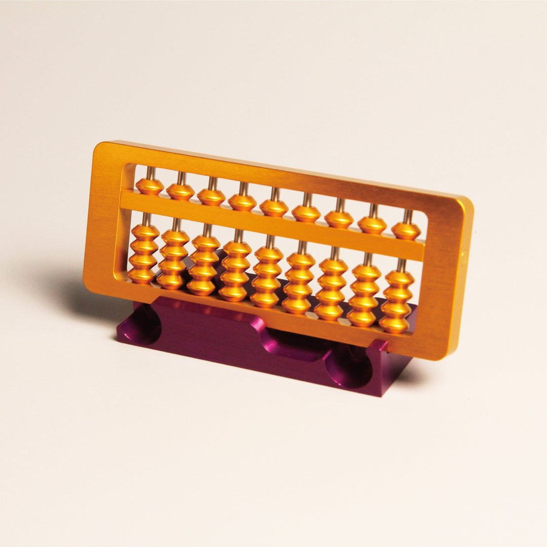 【航太边角料再造】小算盘/Small Metal Abacus - 摆饰 - 铝合金 金色