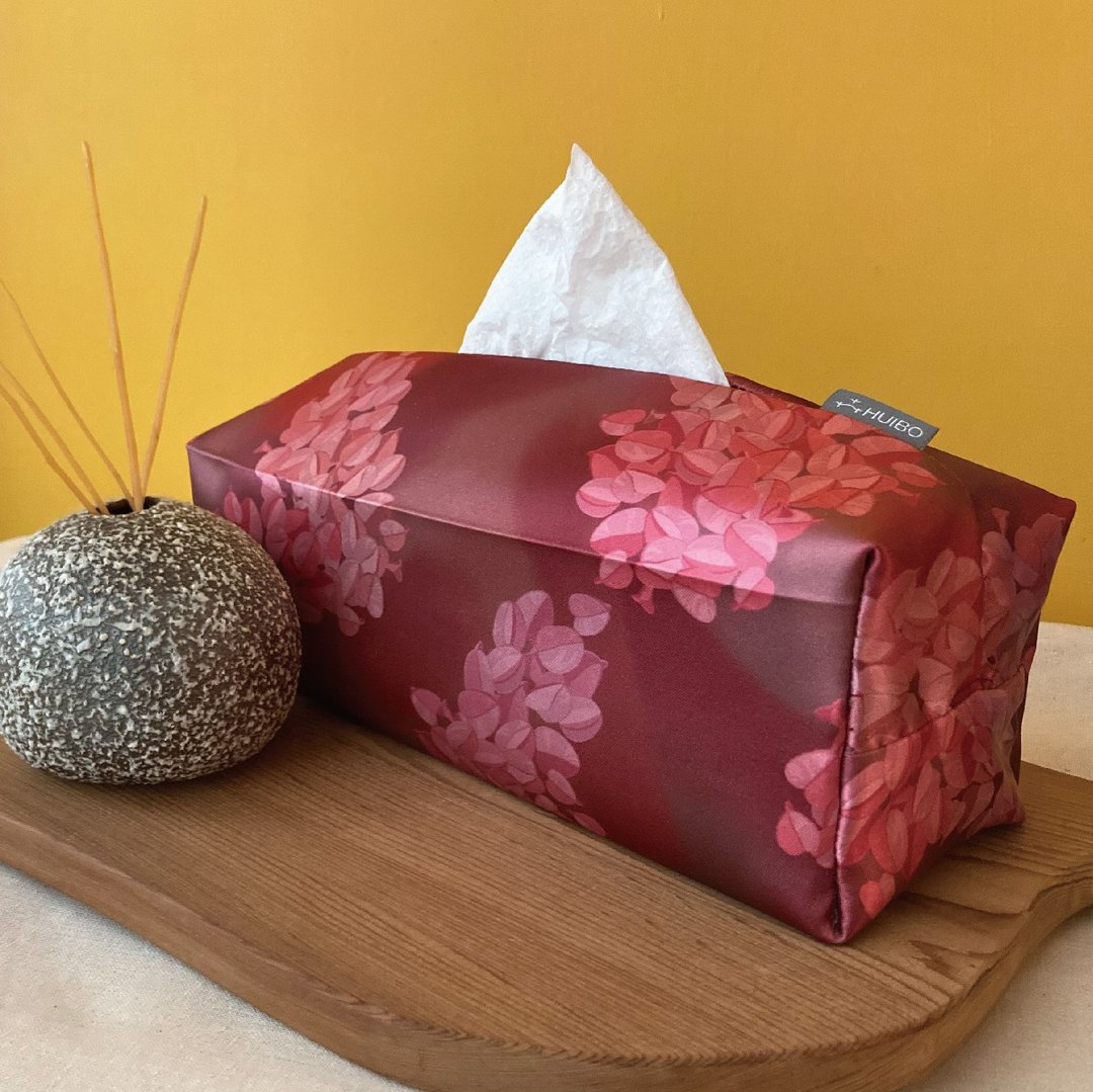 【订制】面纸套_亮面缎布款/印花/花布/手作/卫生纸套 - 纸巾盒 - 聚酯纤维 红色