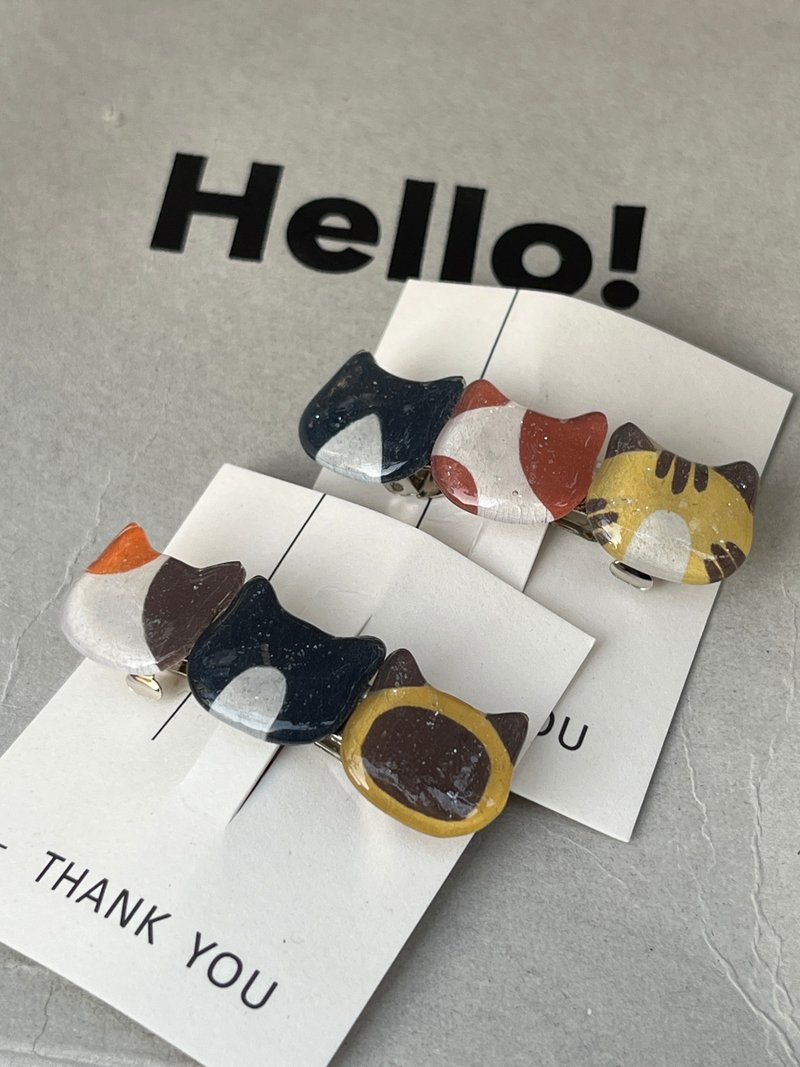 六花喵星人造型发夹-弹片式发夹 - 发饰 - 塑料 橘色