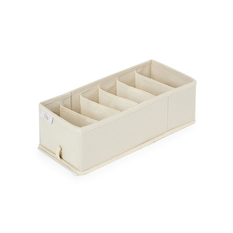 日本天马 Fits 布质分格收纳盒(6格)-面宽15cm-3入 - 收纳用品 - 其他材质 白色
