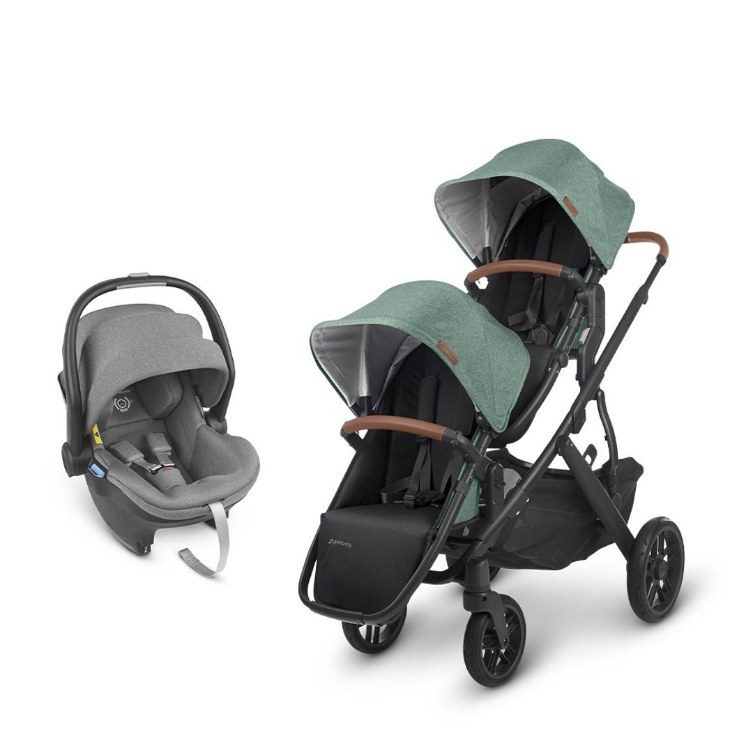 台湾宅配【UPPAbaby】【双宝推车提篮】VISTA V2森林绿+黑灰提篮1 - 婴儿车/手推车 - 其他材质 绿色