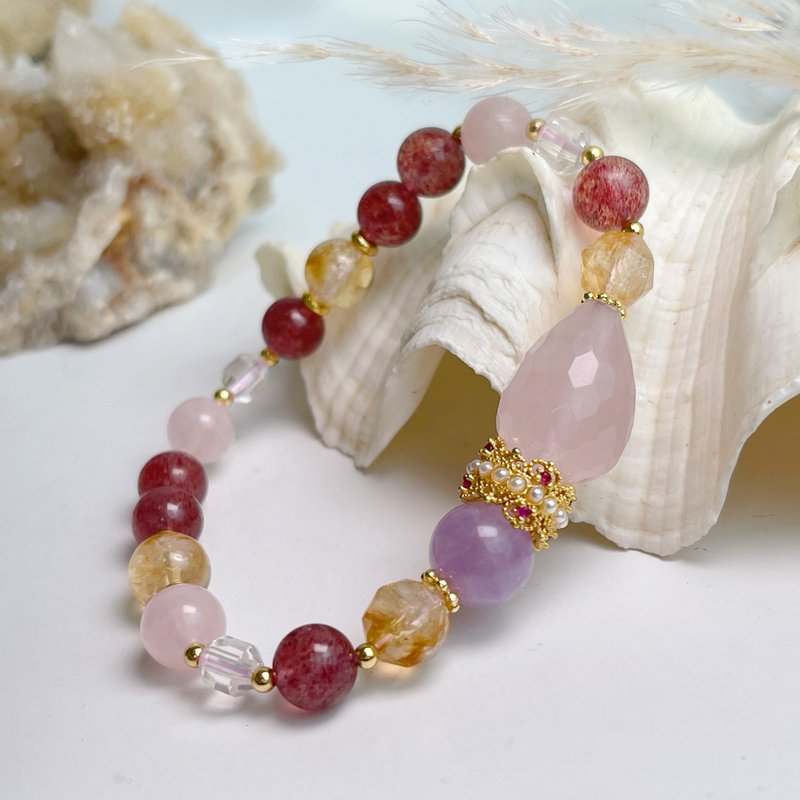 开运/招财/桃花-水滴粉晶草莓晶手链 - 手链/手环 - 水晶 