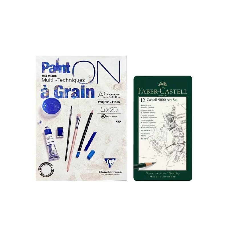 德国 Faber-Castell 辉柏 素描铅笔12色+绘画本套组 - 铅笔/自动铅笔 - 其他材质 绿色