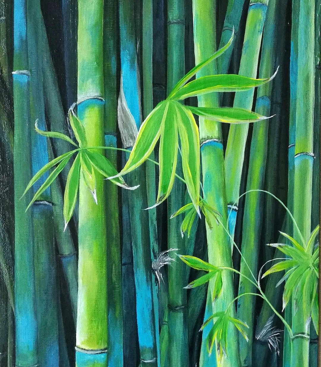 Bamboo Painting, Plant Wall Art, Botanical Painting, Tree Wall Art - 墙贴/壁贴 - 压克力 多色