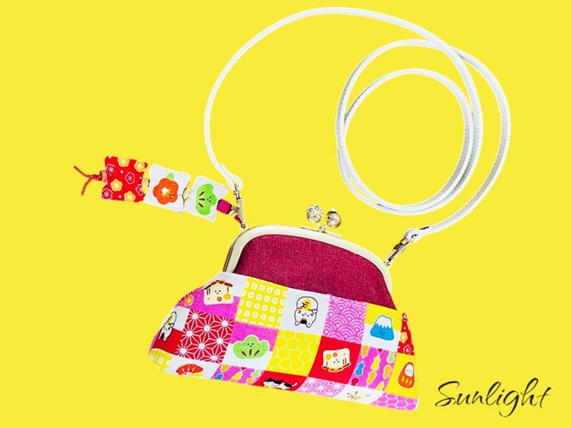 日光小巷日本风可爱图案大集合 猫咪脚掌口金包 万用包 外出包 - 侧背包/斜挎包 - 棉．麻 