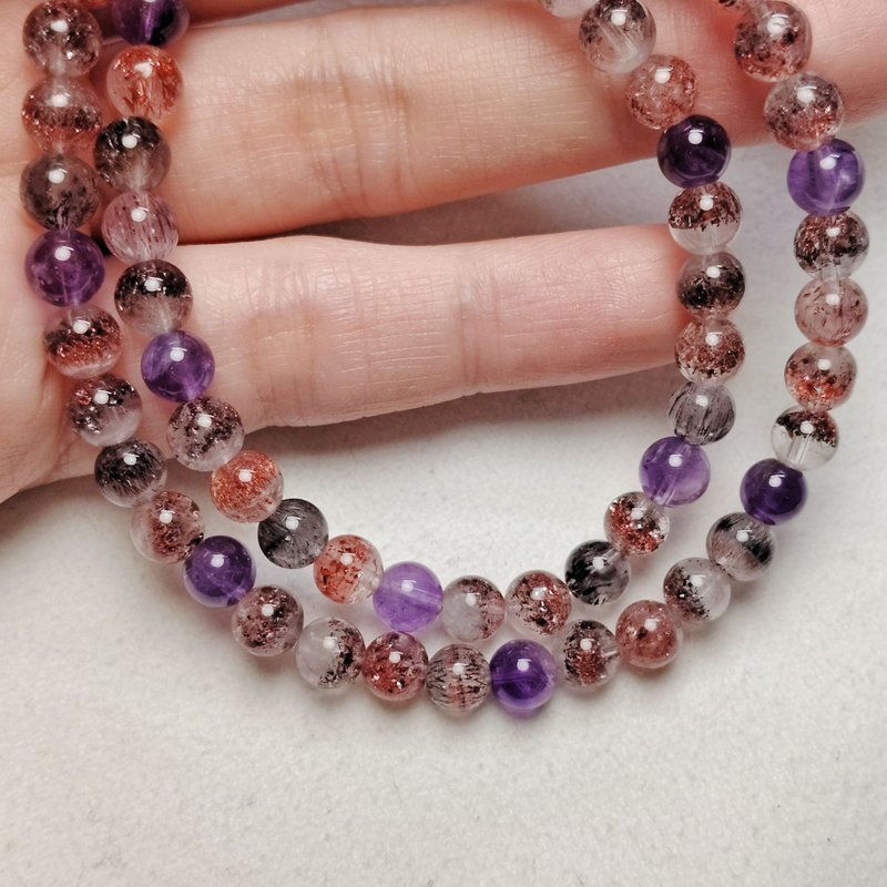 5.8mm 超七/骨干水晶 - 双圈手珠/手串 - 手链/手环 - 半宝石 多色