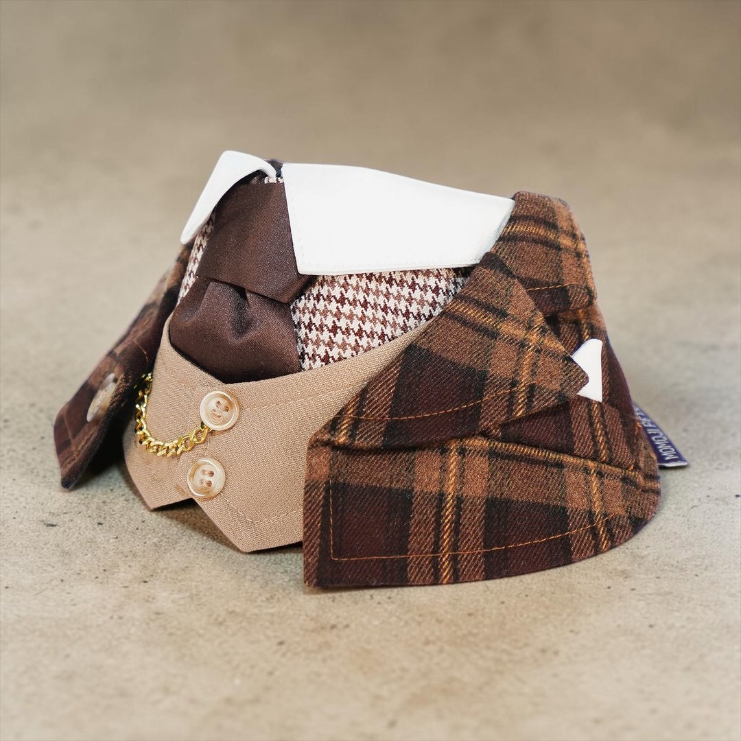 Phillip (3-Camel Brown) | Pet Neckwear - 衣/帽 - 聚酯纤维 咖啡色