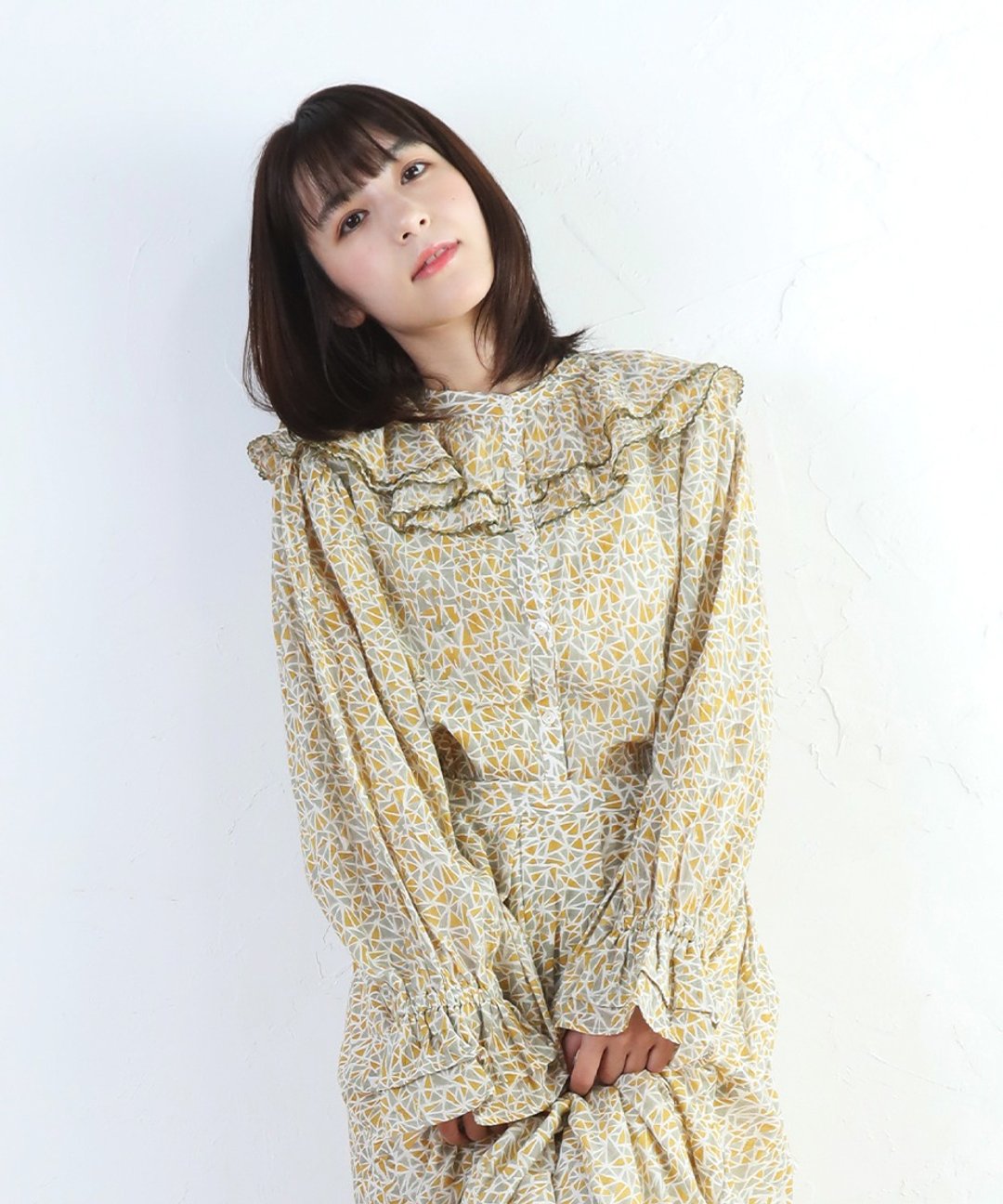 KIRAKIRA cotton caddy blouse - 女装衬衫 - 棉．麻 橘色
