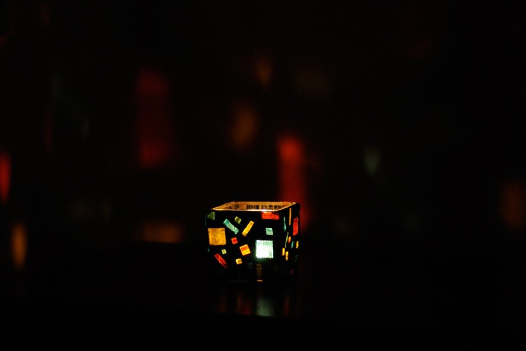 簡單美 黑/ 原創彩色玻璃馬賽克蠟燭臺 簡約幾何家居裝飾聖誕禮物 - 蜡烛/烛台 - 玻璃 