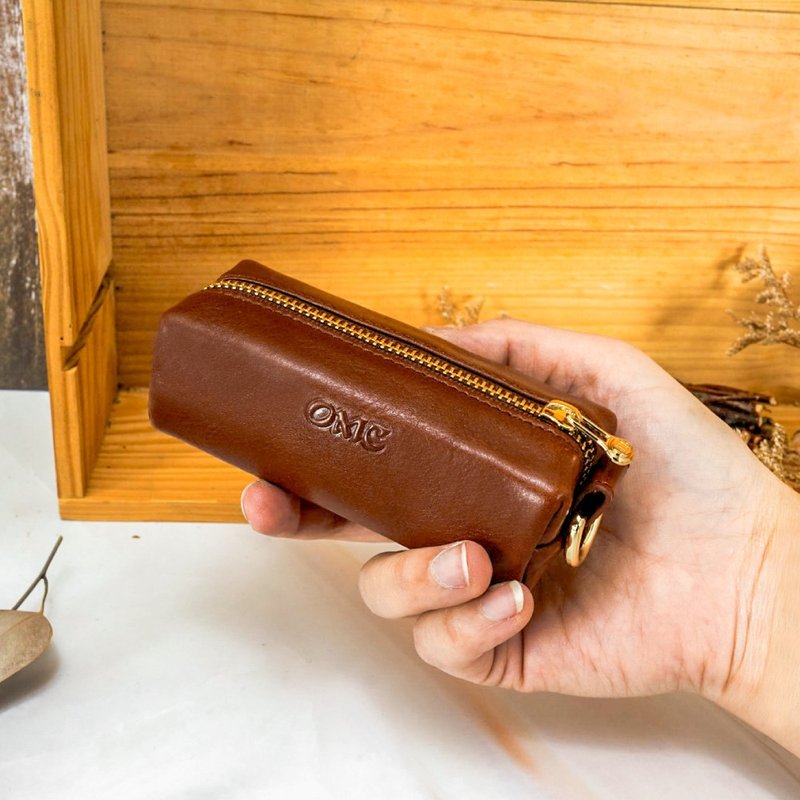 意大利植鞣革横式简约牛皮零钱包-大款(棕色) - 零钱包 - 真皮 咖啡色