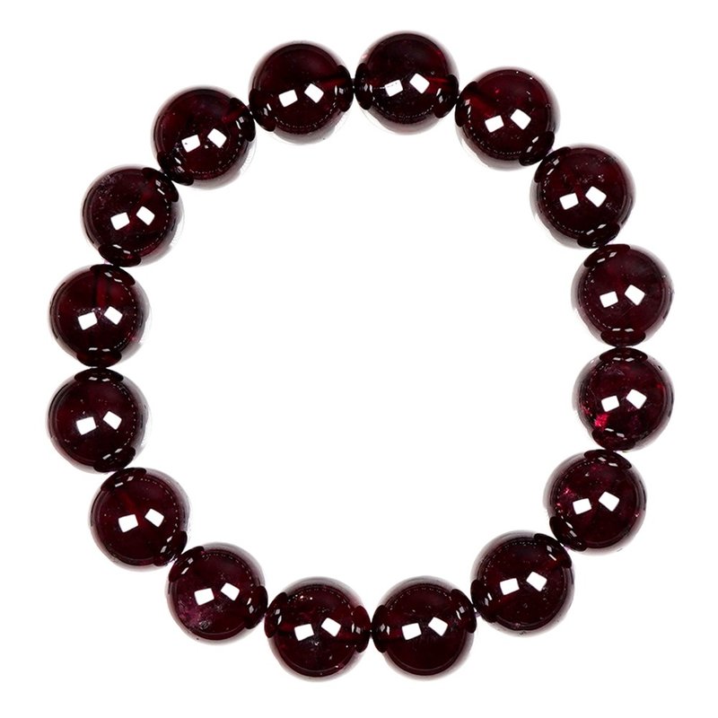 【正佳珠宝】石榴石 顶级紫牙乌 12.8-13.3mm 紫牙乌石榴石手珠 - 手链/手环 - 半宝石 多色