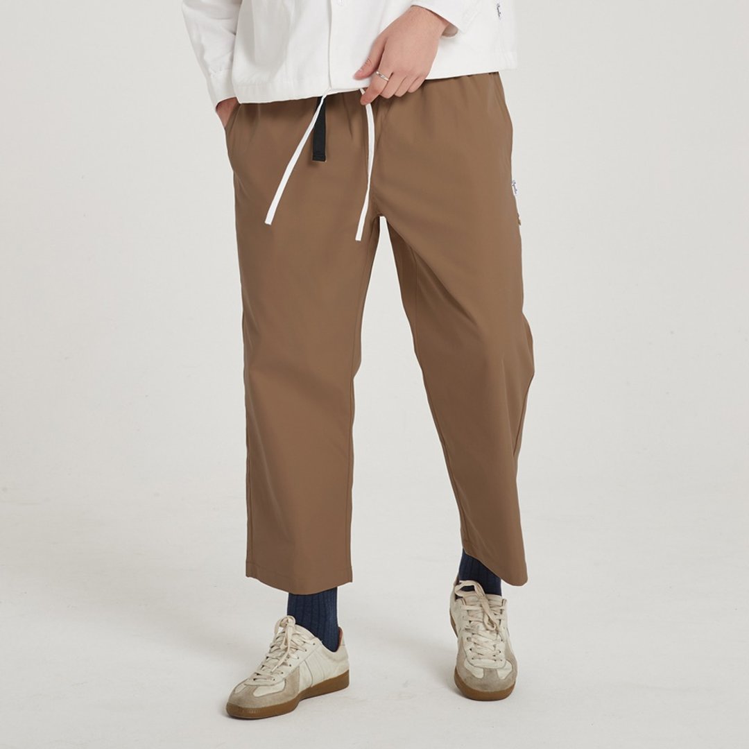 宽版剪裁九分裤 Wide Ankle Pants/简约/素色/情侣服/长裤 - 男士长裤 - 棉 黑色
