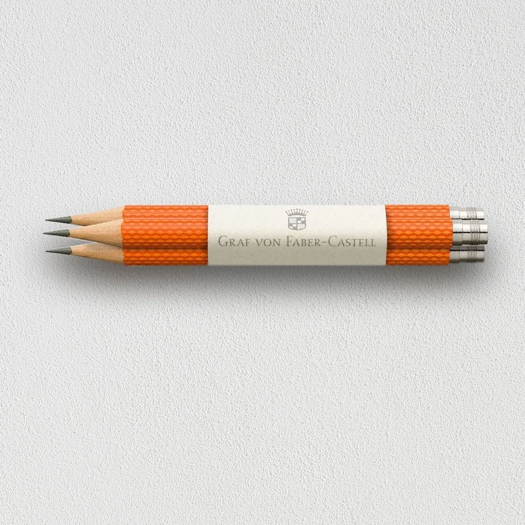 【Graf von Faber-Castell】补充用绳纹完美铅笔3入-红柿子 - 铅笔/自动铅笔 - 其他材质 橘色