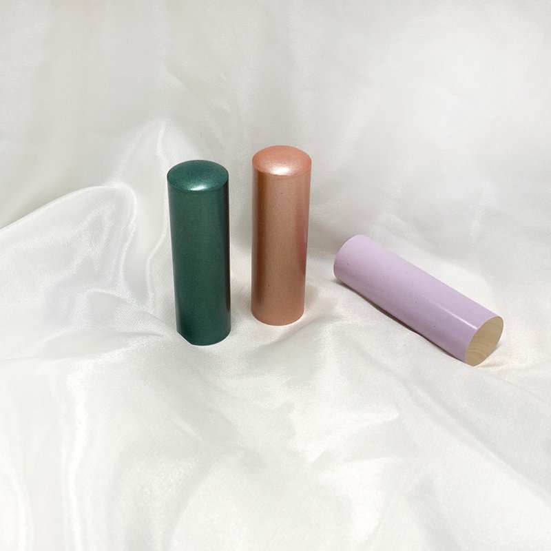 限量蜡笔色系黄杨木圆形印章 - 印章/印台 - 木头 多色