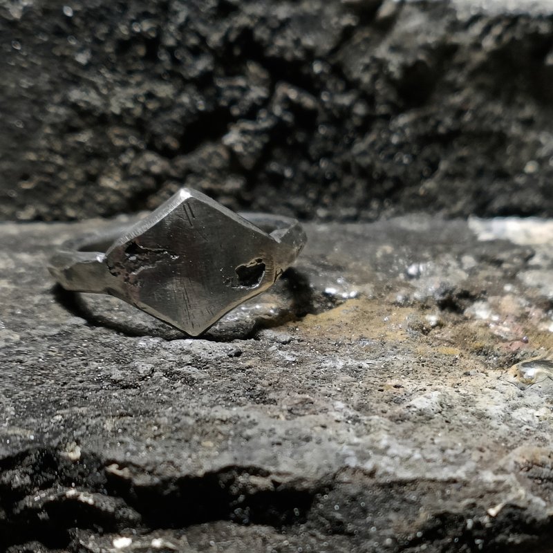 菱型银戒指 - 戒指 - 纯银 黑色
