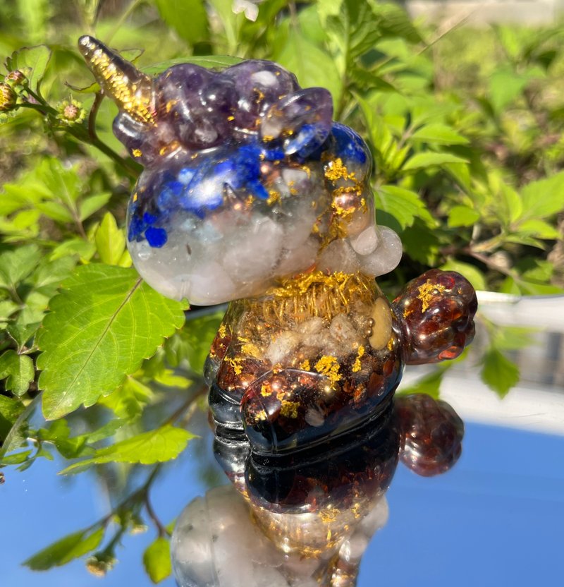 Orgonite 奥刚能量独角兽-七脉轮石 大 - 摆饰 - 半宝石 紫色