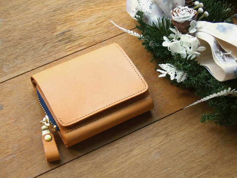 【定制化名字】欧洲牛皮短夹/皮夹/钱包 (定制化刻字/礼盒包装) - 皮夹/钱包 - 真皮 黄色