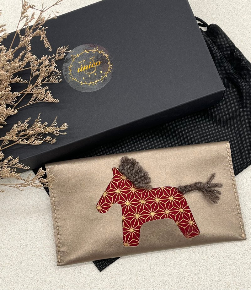 马年纳福招财皮革钱包**定制化** - 皮夹/钱包 - 真皮 金色