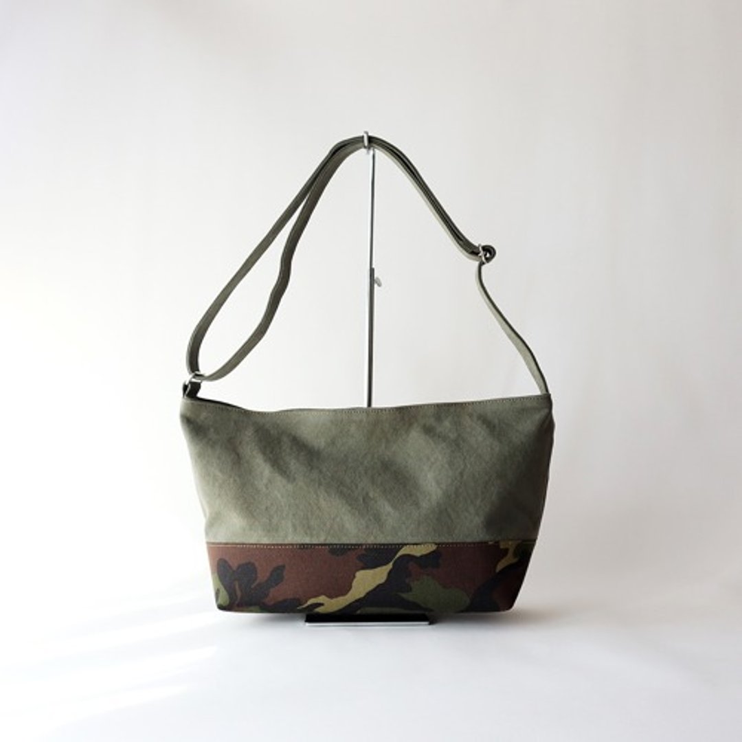Canvas and cordura nylon shoulder bag [made to order] - 侧背包/斜挎包 - 棉 