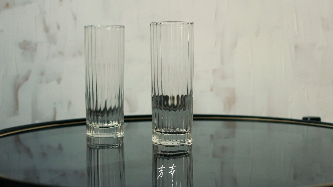 法国制直纹水杯 - 酒杯/酒器 - 玻璃 