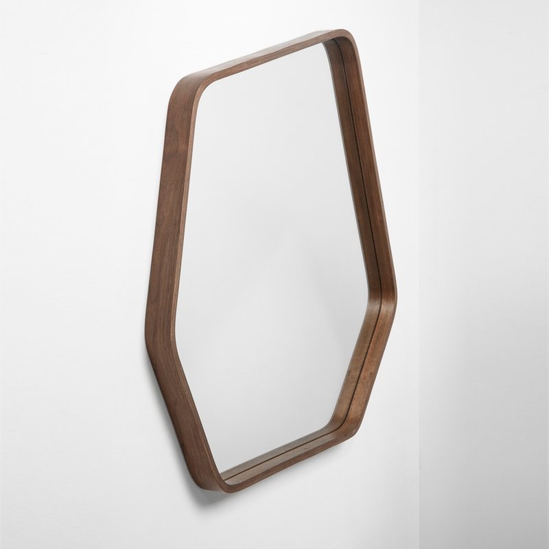 Polygon 木质六角镜L│ 胡桃木 - 其他家具 - 木头 咖啡色