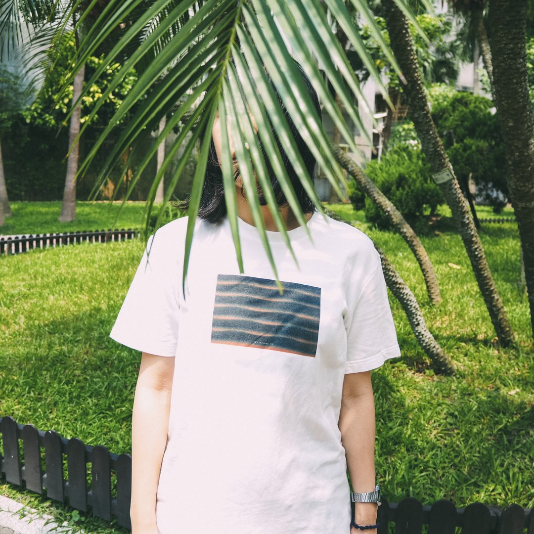 100%纯棉 波纹Tee  短袖 / 五分袖(落肩) / 七分袖 / 长袖 - 中性连帽卫衣/T 恤 - 棉 白色