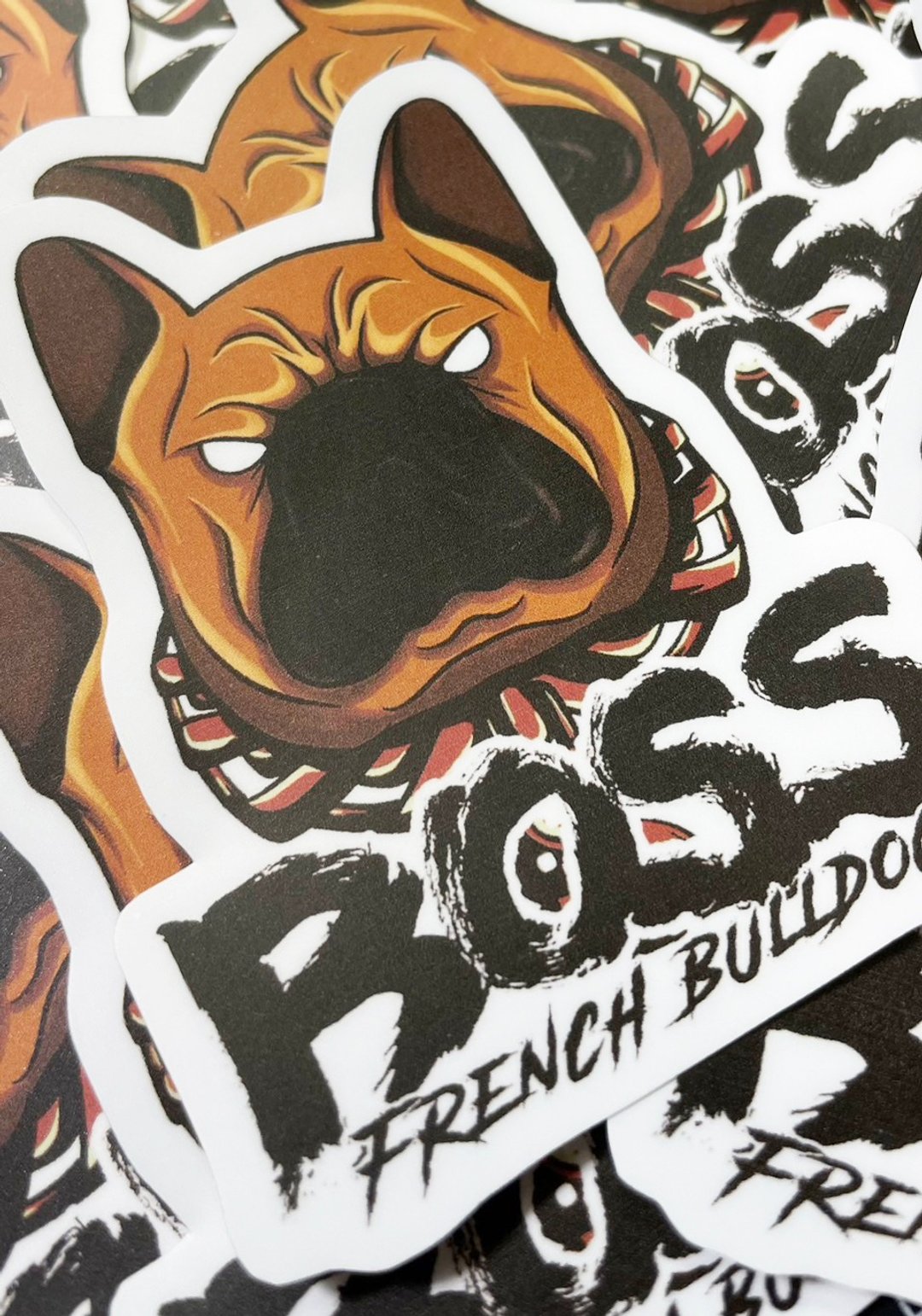 法斗BOSS 法斗犬贴纸 法斗 雾面 厚磅 超耐磨贴纸 防刮 防水贴纸 - 贴纸 - 纸 白色