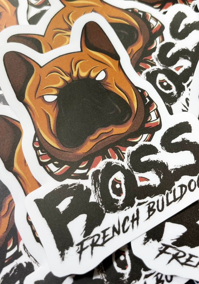 法斗BOSS 法斗犬贴纸 法斗 雾面 厚磅 超耐磨贴纸 防刮 防水贴纸 - 贴纸 - 纸 白色