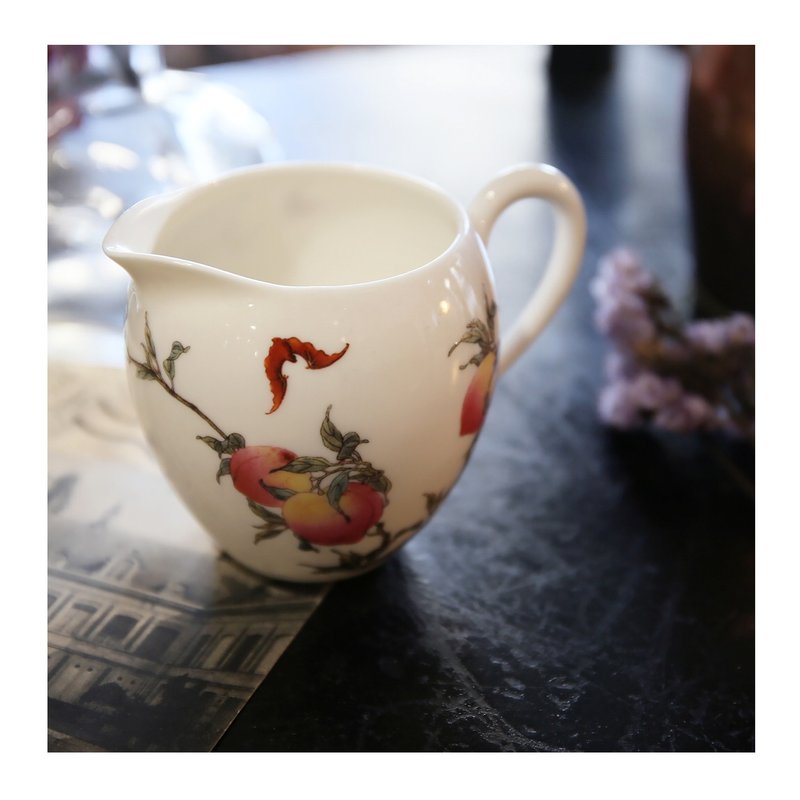 老件.台湾宜龙陶瓷茶海.寿桃蝙蝠图样.公道杯.福寿双全#茶具收藏 - 其他杯子 - 瓷 