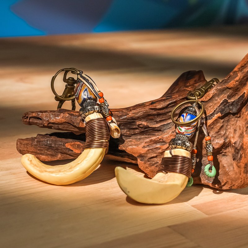 【原风艺站】铁汉大臼齿钥匙圈 | 原住民 族服 台湾印象 丰年祭 - 钥匙链/钥匙包 - 其他材质 