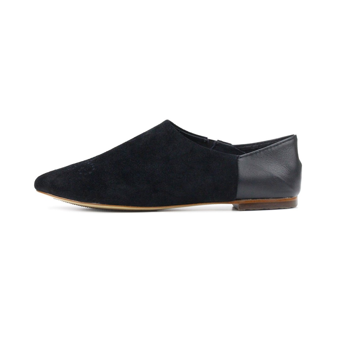 Lazy Slip W1054 Black - 女款休闲鞋 - 真皮 黑色