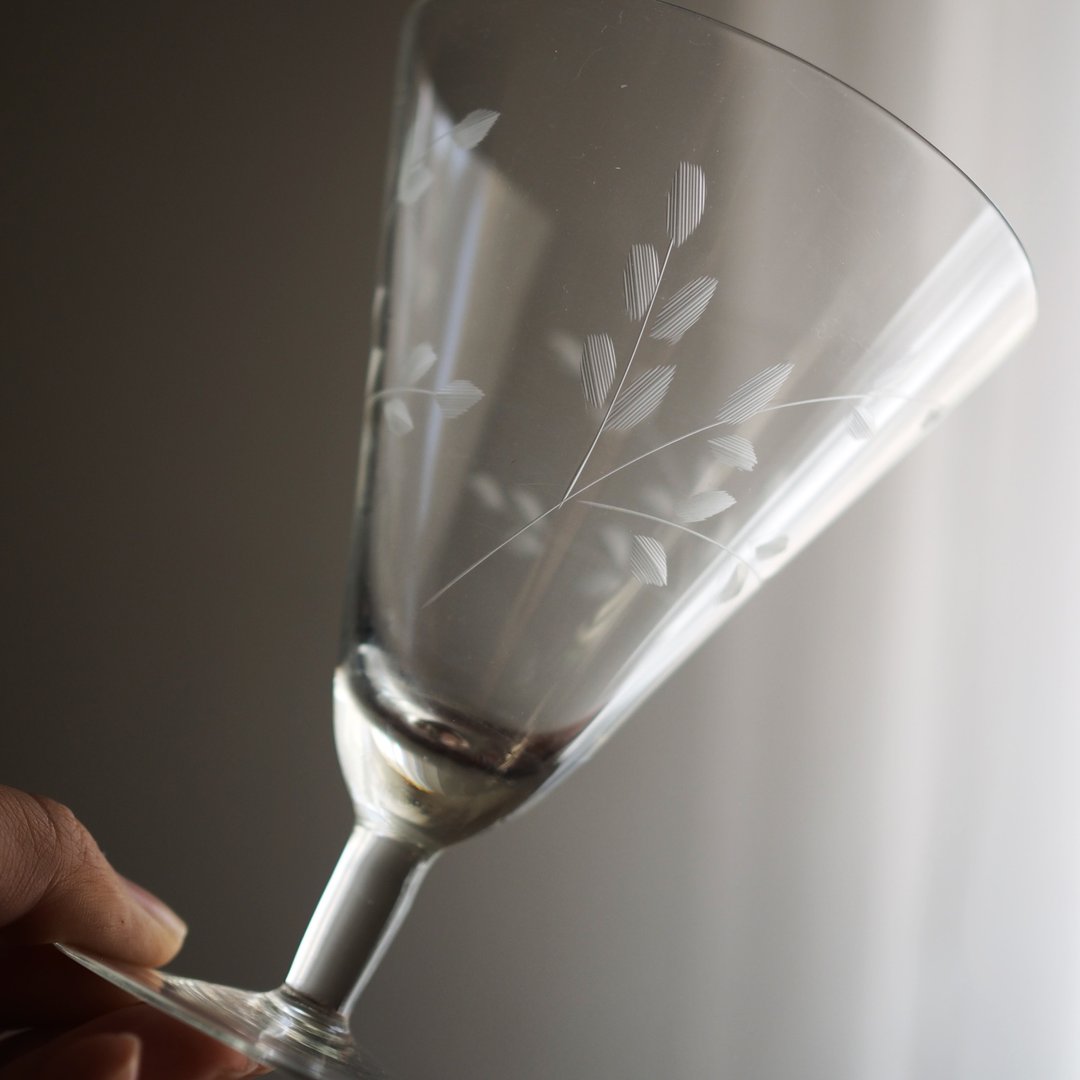 复古手工切割水晶玻璃高脚杯 - 酒杯/酒器 - 水晶 透明