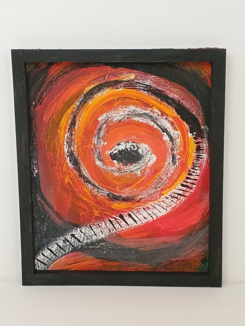 绘画、手绘面板、螺旋楼梯 - 海报/装饰画/版画 - 其他材质 红色