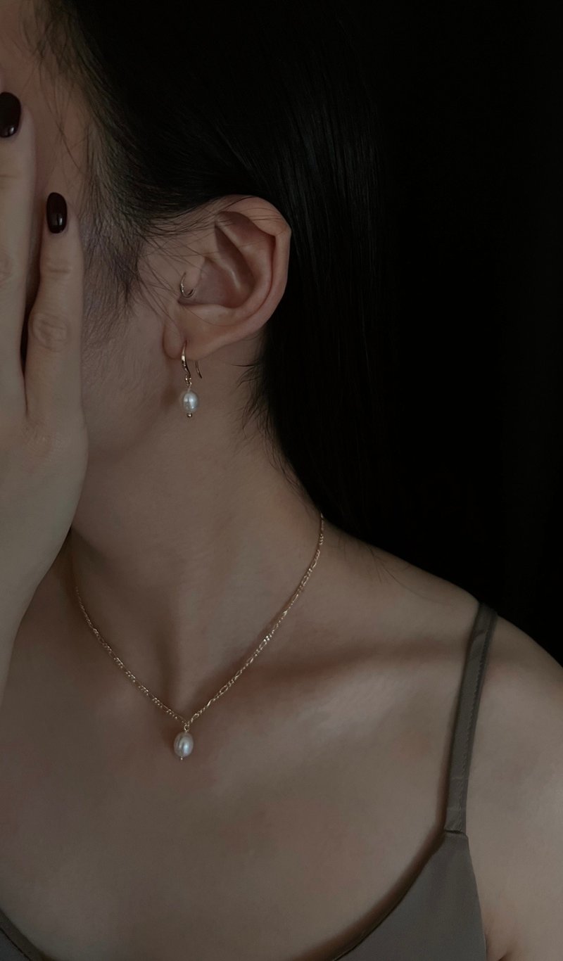 单颗珍珠 两件组 - 免费改夹 - 项链 - 珍珠 