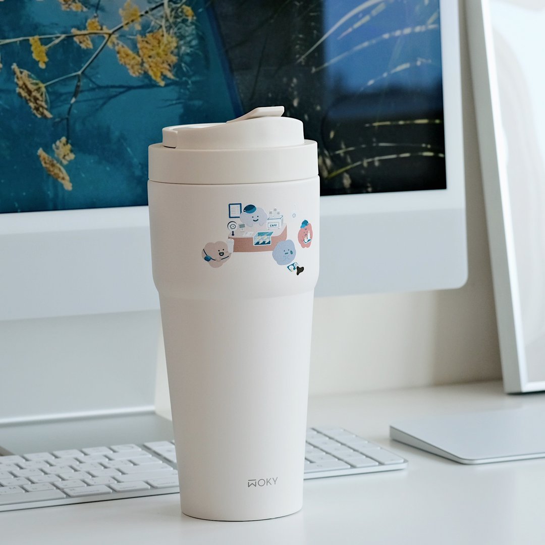 喜怒哀乐咖啡厅 WOKY 联名 浑圆杯 附吸管 770ml 保温杯 - 水瓶/水壶 - 不锈钢 多色