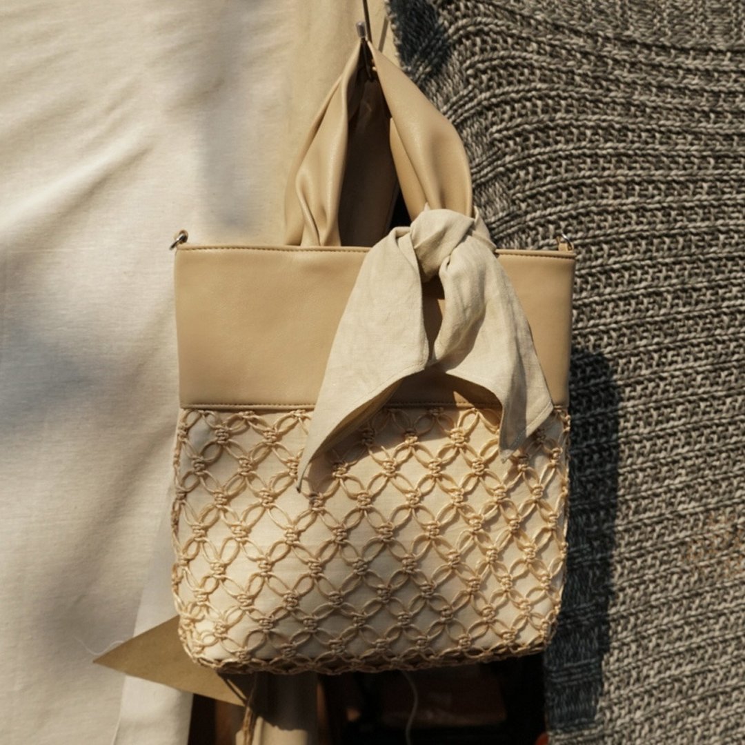 Sand  Half square tote (cream) - 其他 - 其他材质 卡其色